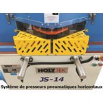 JS-14HC-600 * Scie à lames jumelées avec presseurs pneumatiques horizontaux (Coupe à 45°)